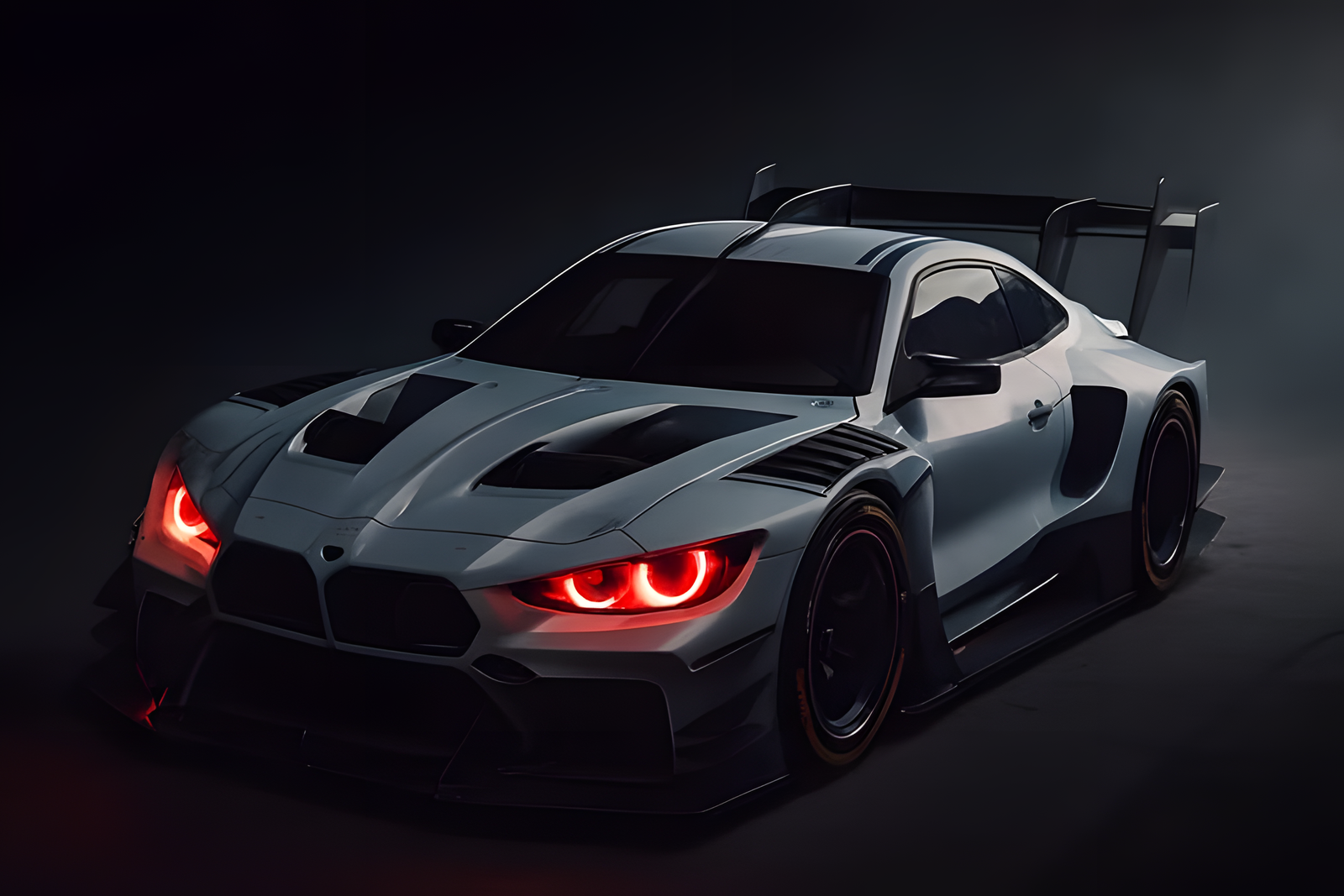 BMW Race Car Red Glow 4K Desktop Wallpaper | WatchOut Walls